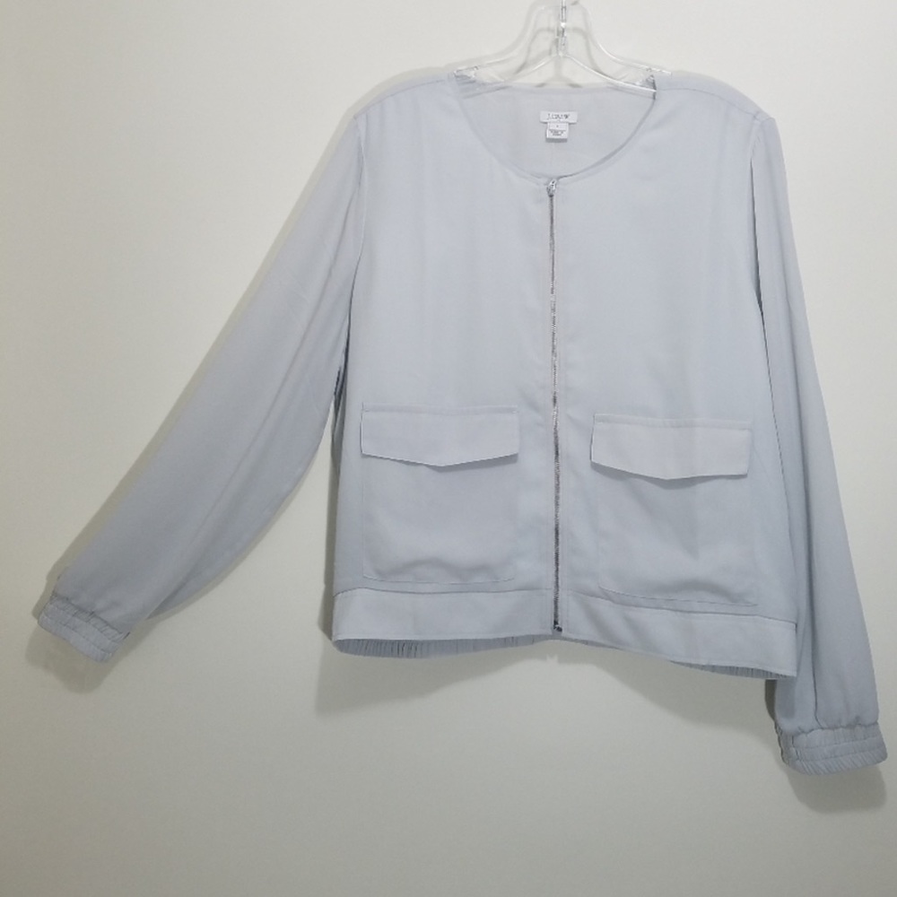 J.Crew Light Gray lightweight zip up jacket